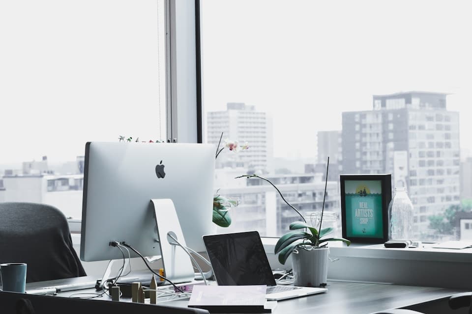 Modern office workspace representing public sector IT programs